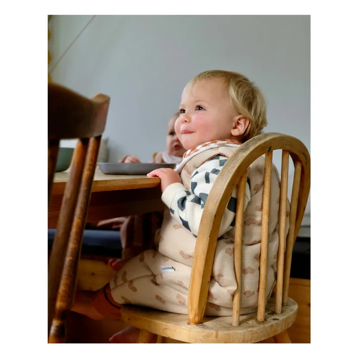 Gigoteuse à pieds en coton bio Cœur | Crème- Image produit n°5