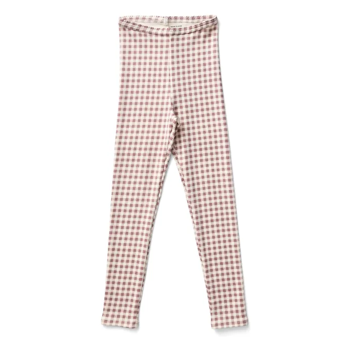 Legging Stretch Vichy Coton Bio | Bois de rose- Image produit n°0