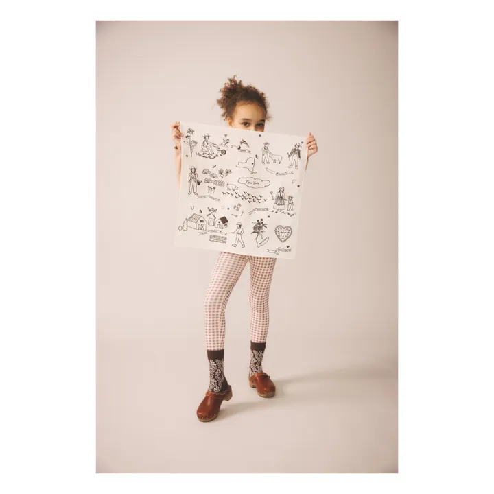 Legging Stretch Vichy Coton Bio | Bois de rose- Image produit n°2