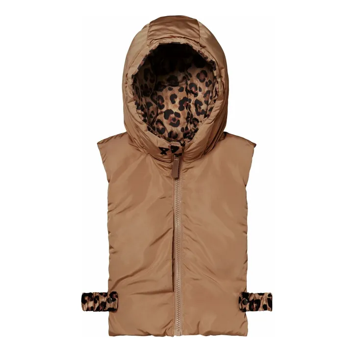 Exclusivité Fudoon X Smallable - Reversible Leopard Hooded Down Jacket | Brown- Product image n°4