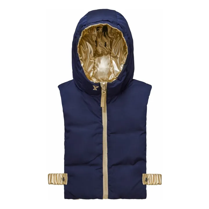 Exclusivité Fudoon X Smallable - Reversible hooded down jacket | Gold- Product image n°3