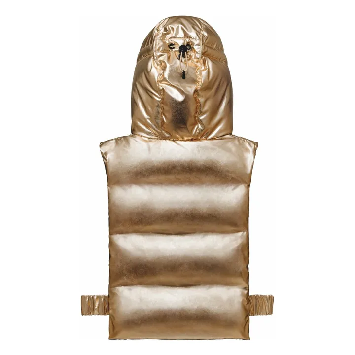 Exclusivité Fudoon X Smallable - Reversible hooded down jacket | Gold- Product image n°4