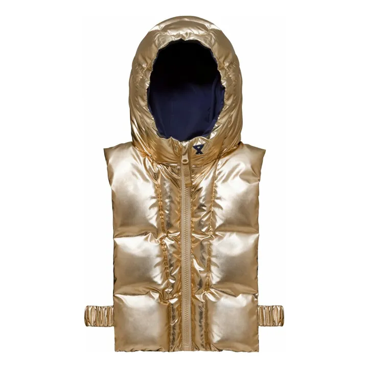 Exclusivité Fudoon X Smallable - Reversible hooded down jacket | Gold- Product image n°0