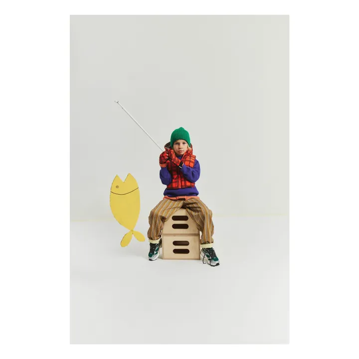 Exclusivité Fudoon X Smallable - Capuche Doudoune Réversible Carreaux | Orange- Image produit n°5