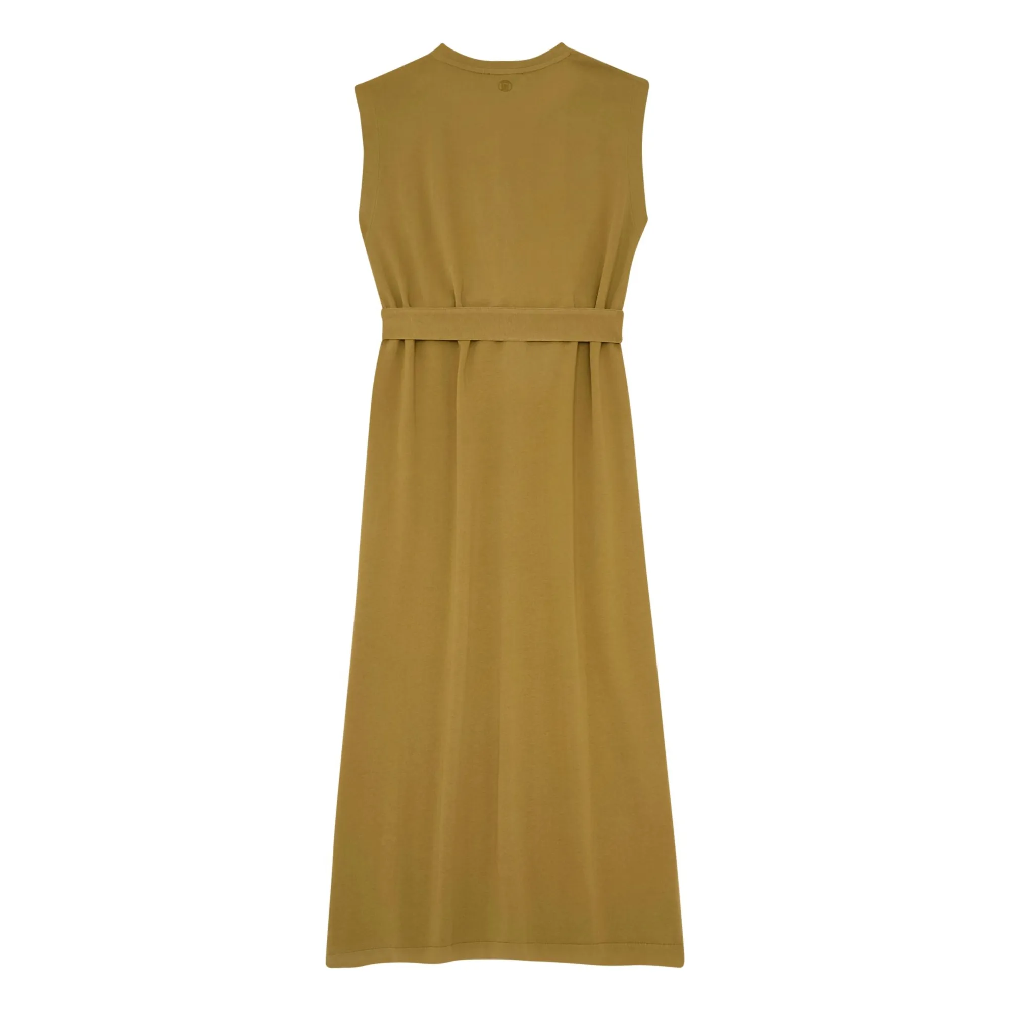 Robe Débardeur à Fentes Coton Bio | Vert olive- Image produit n°2