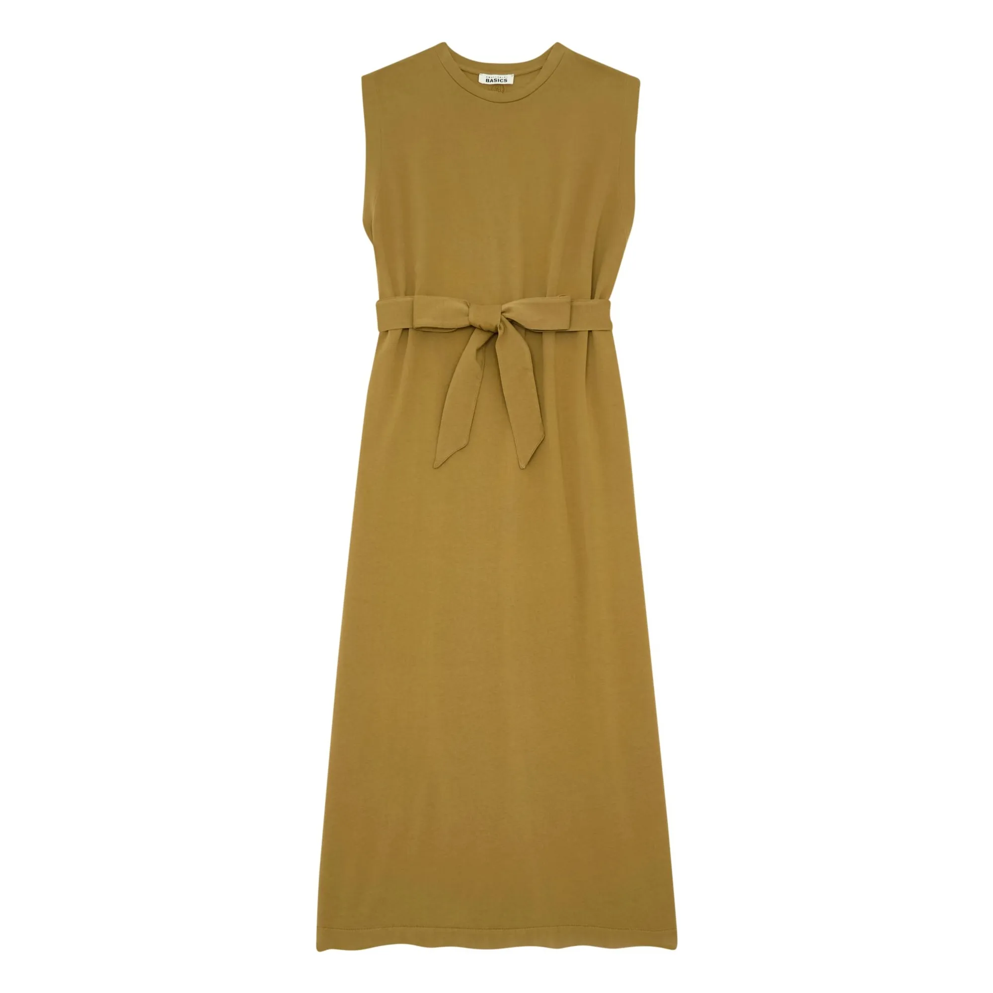 Robe Débardeur à Fentes Coton Bio | Vert olive- Image produit n°0