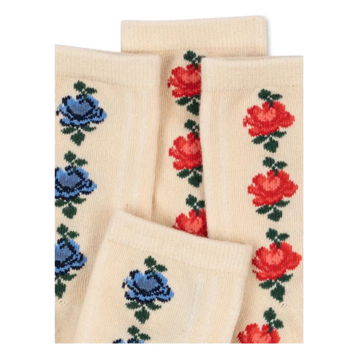 Lot de 2 Paires de Chaussettes Roses | Beige- Image produit n°1