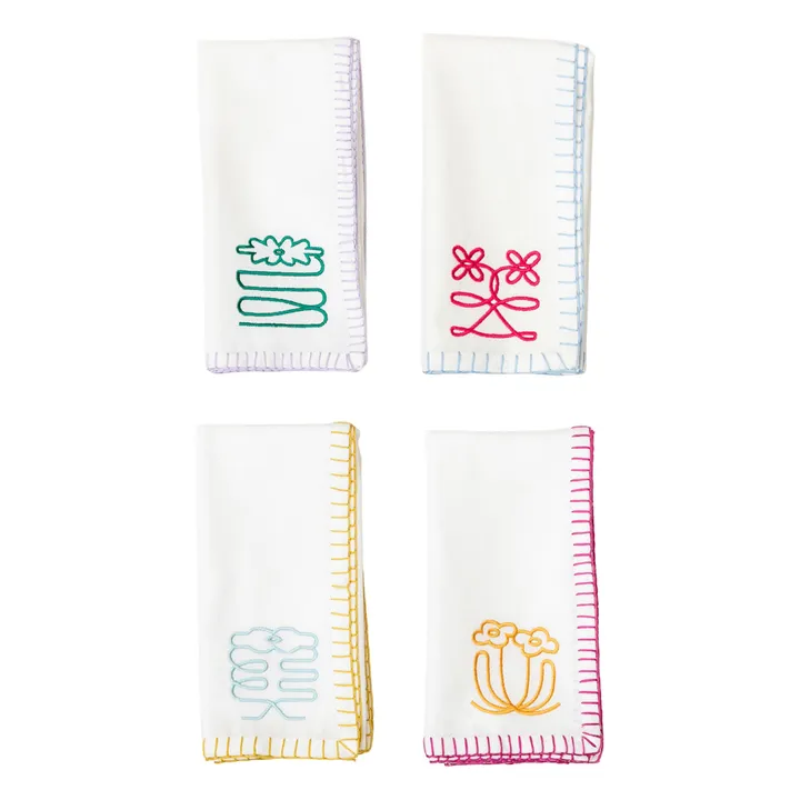 Embroidered napkins - Set of 4- Product image n°0