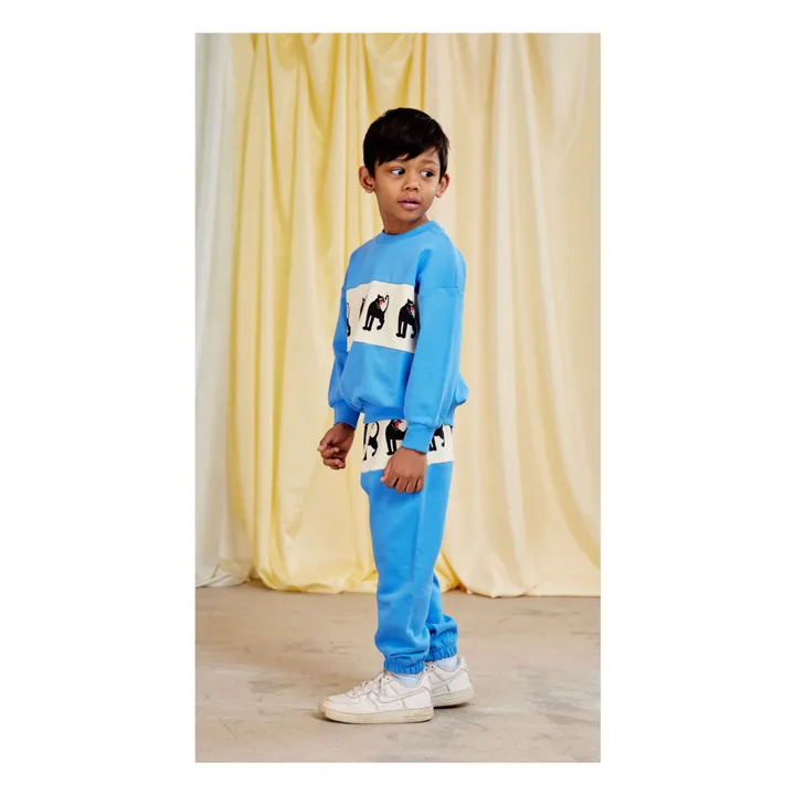 Sweat Panther Coton Bio | Bleu azur- Image produit n°1