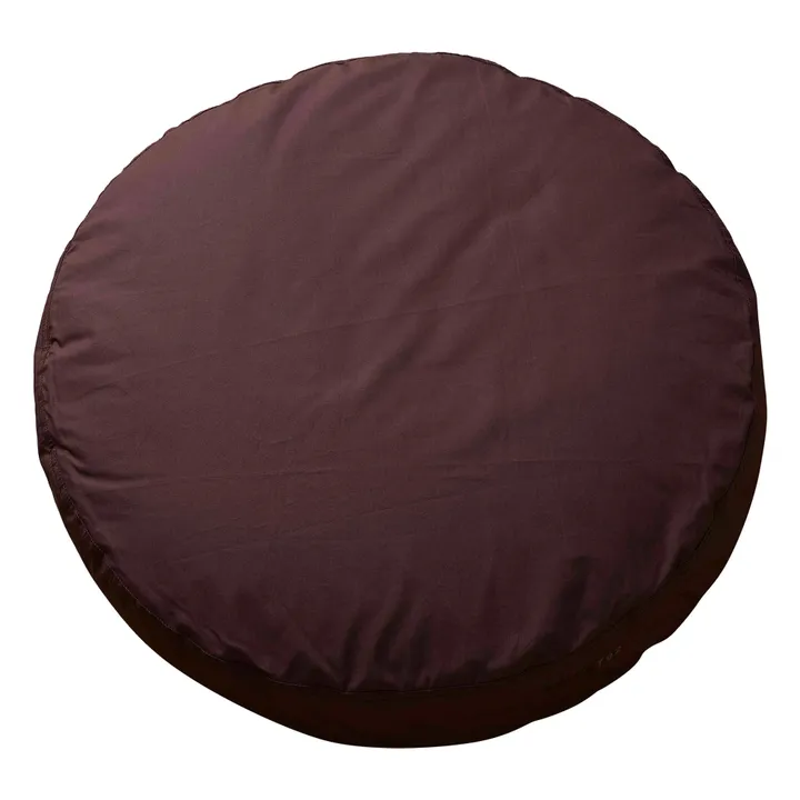 Coussin rond Bigdot en percale organique - Coffee Brown | Café- Image produit n°0