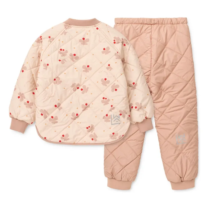 Ensemble Thermique Zella Papillons Fibres Recyclées | Rose pâle- Image produit n°1