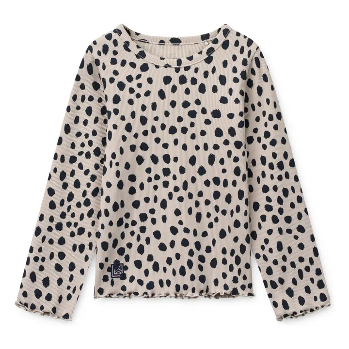 Camiseta de algodón orgánico Nieve Ribbed Leopard | Crudo- Imagen del producto n°0