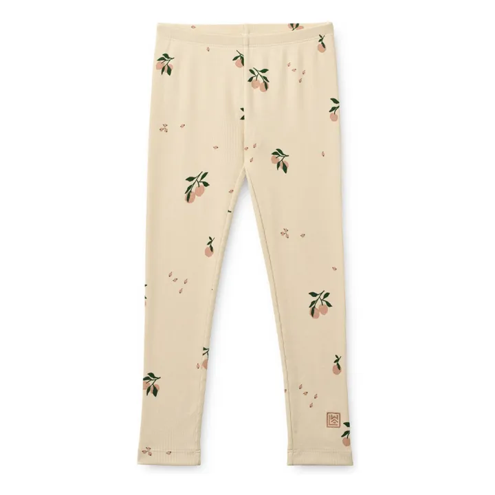 Malla de canalé de algodón ecológico Marien Peach | Beige- Imagen del producto n°0