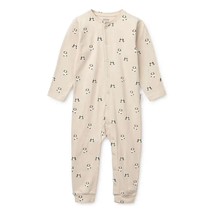 Pyjama Birk Pandas Coton Bio | Beige- Image produit n°0