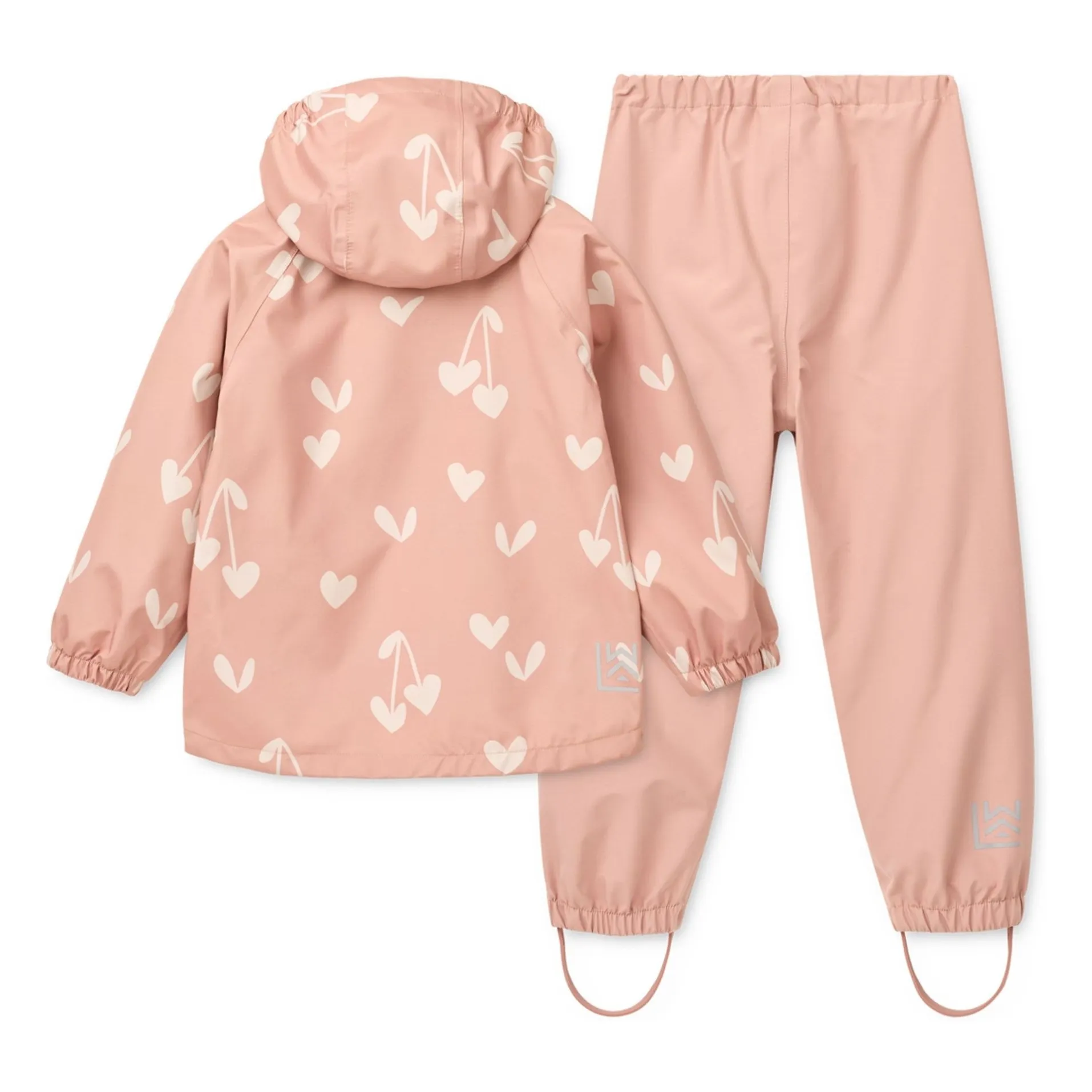 Ensemble de Pluie Pedia Coeurs Fibres Recyclées | Rose tendre- Image produit n°1