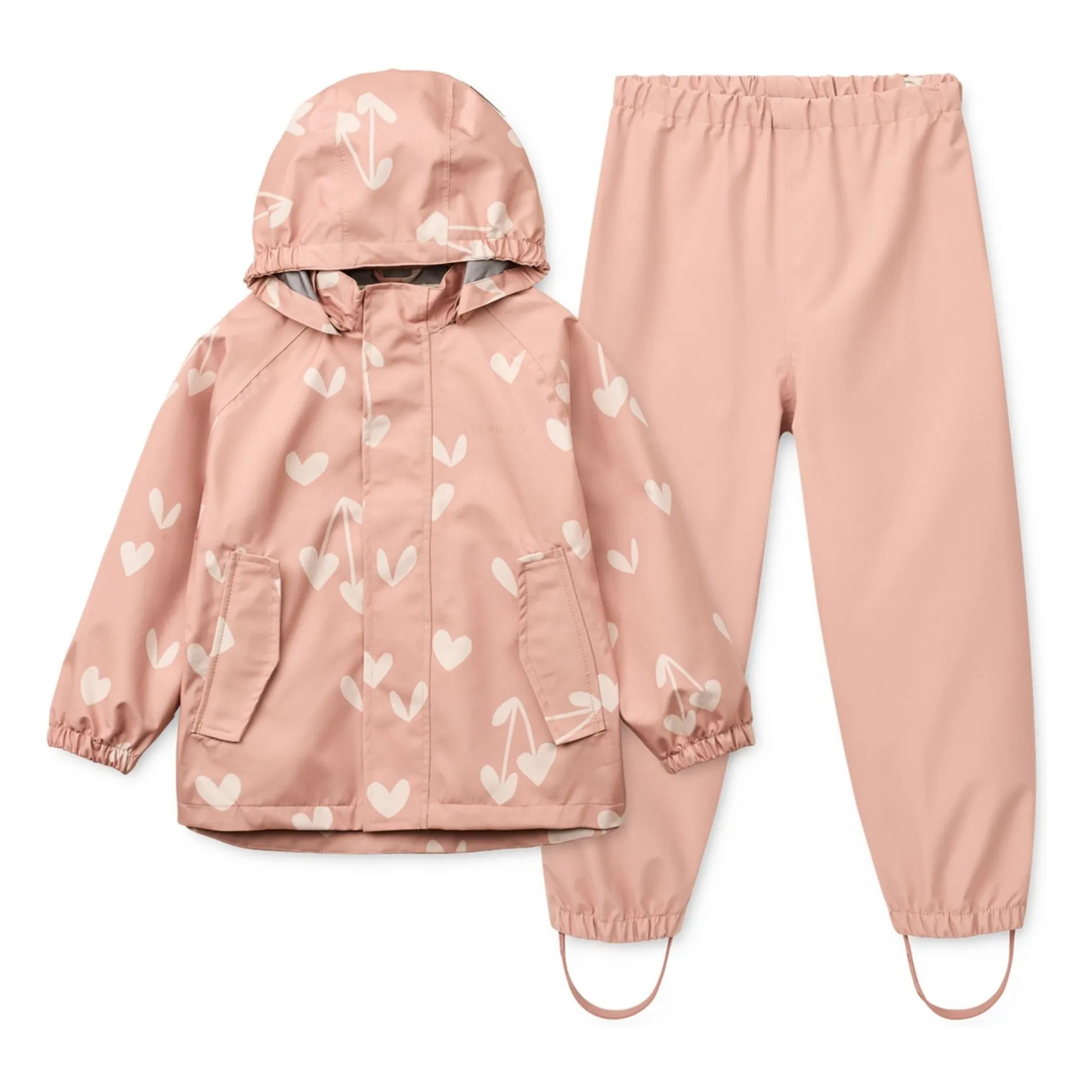 Ensemble de Pluie Pedia Coeurs Fibres Recyclées | Rose tendre- Image produit n°0