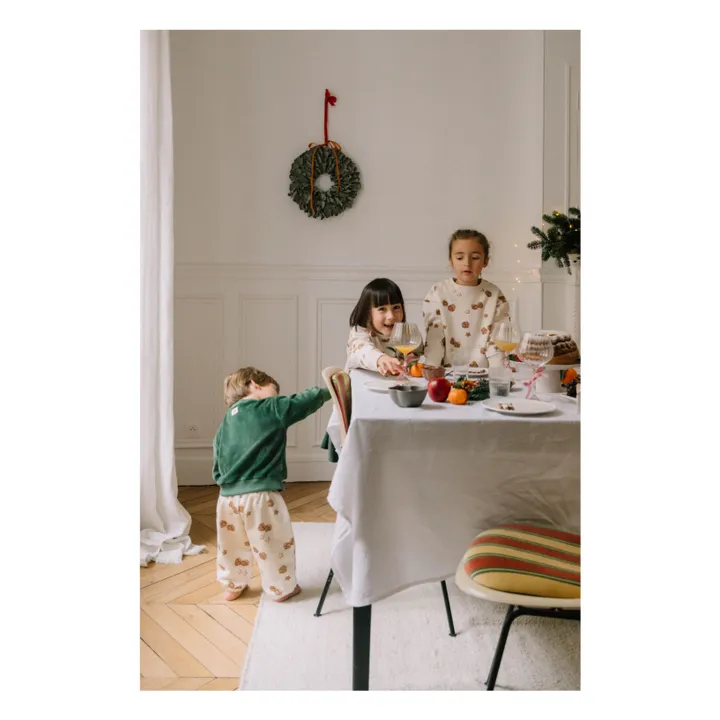 Jogger Porgy Noël Coton Bio | Ecru- Image produit n°4