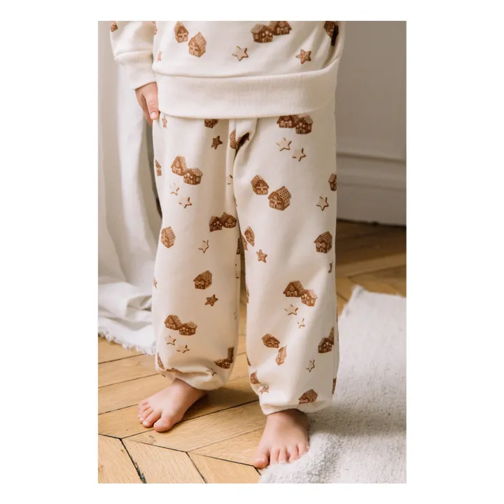 Jogger Porgy Noël Coton Bio | Ecru- Image produit n°1