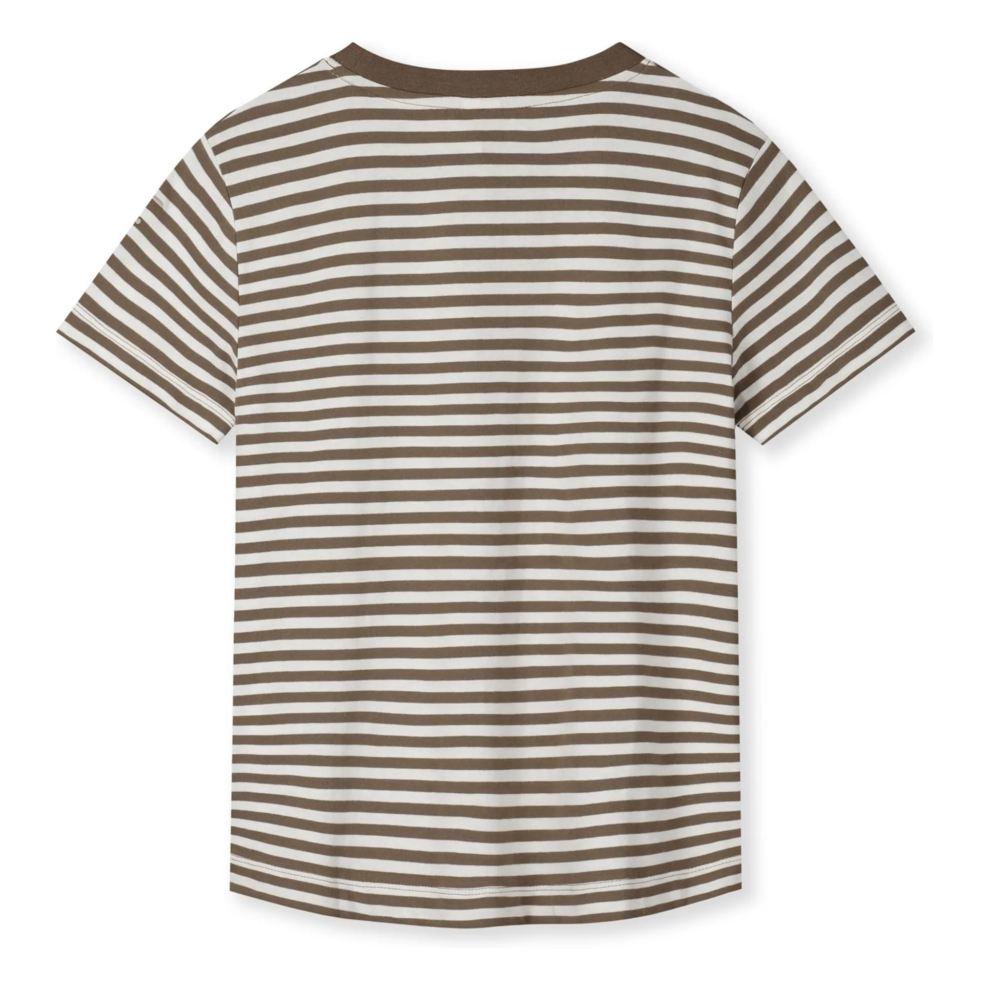 T-shirt Oversize Rayé Coton Bio | Brun kaki- Image produit n°2