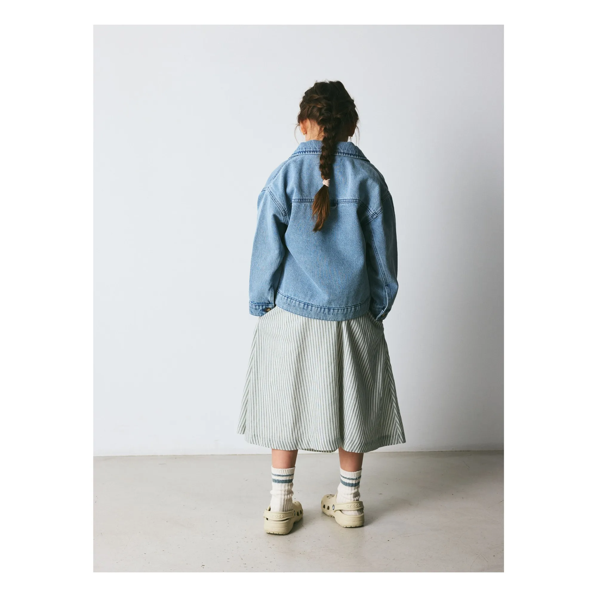 Jupe Gertrud Rayée Coton Bio | Vert- Image produit n°2