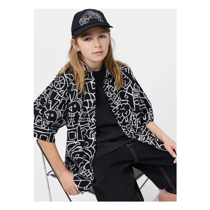 Chemise Richie Doodles Coton Bio | Noir- Image produit n°1
