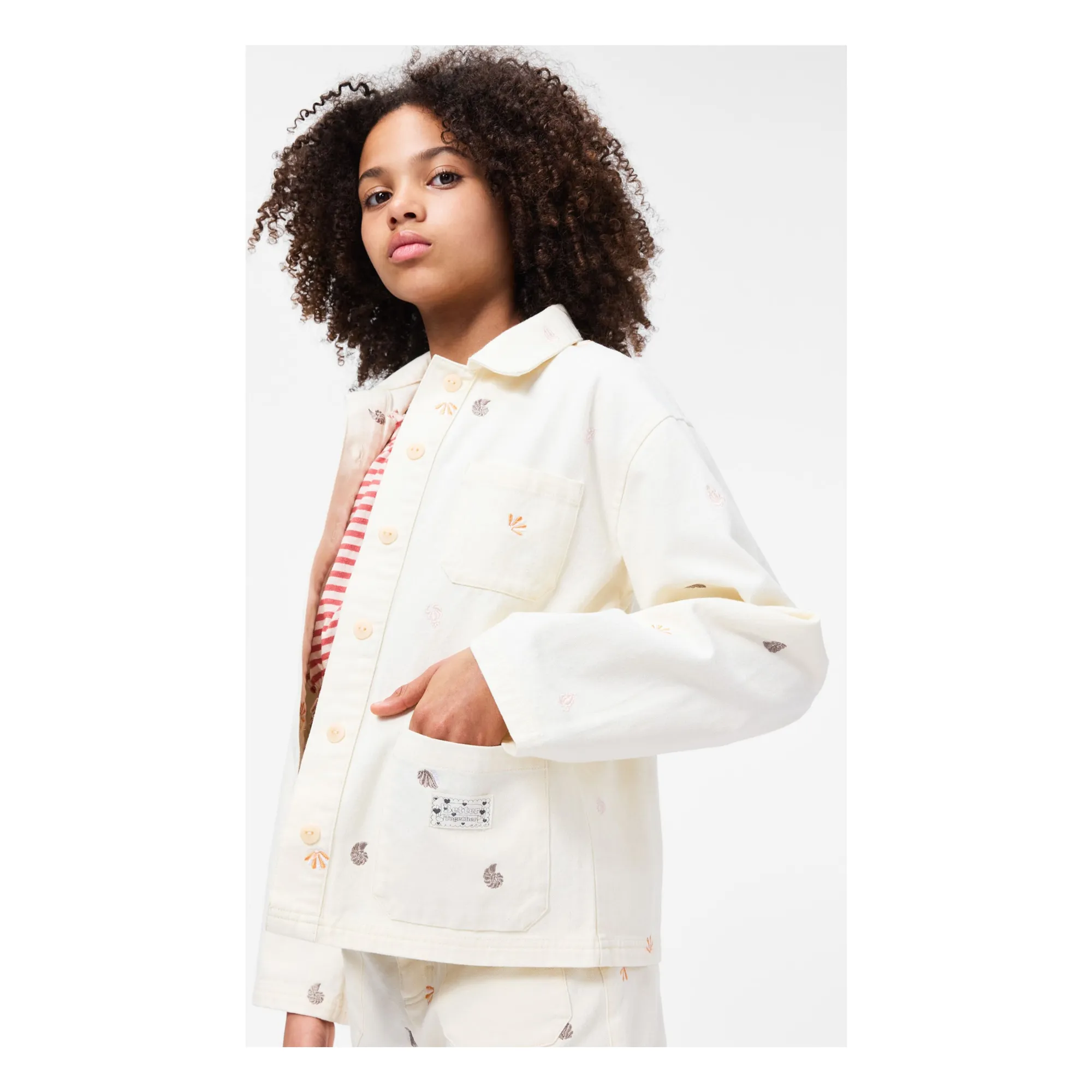 Chaqueta de algodón ecológico Hellen Coquillages | Crudo- Imagen del producto n°1