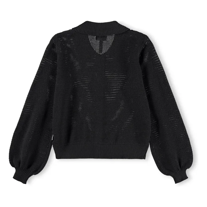 Cardigan Col Polo Guida Coton Bio | Noir- Image produit n°3