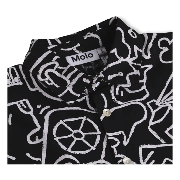 Chemise Richie Doodles Coton Bio | Noir- Image produit n°4