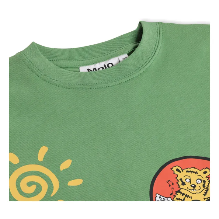Camiseta Riley Parches Algodón orgánico | Verde- Imagen del producto n°2