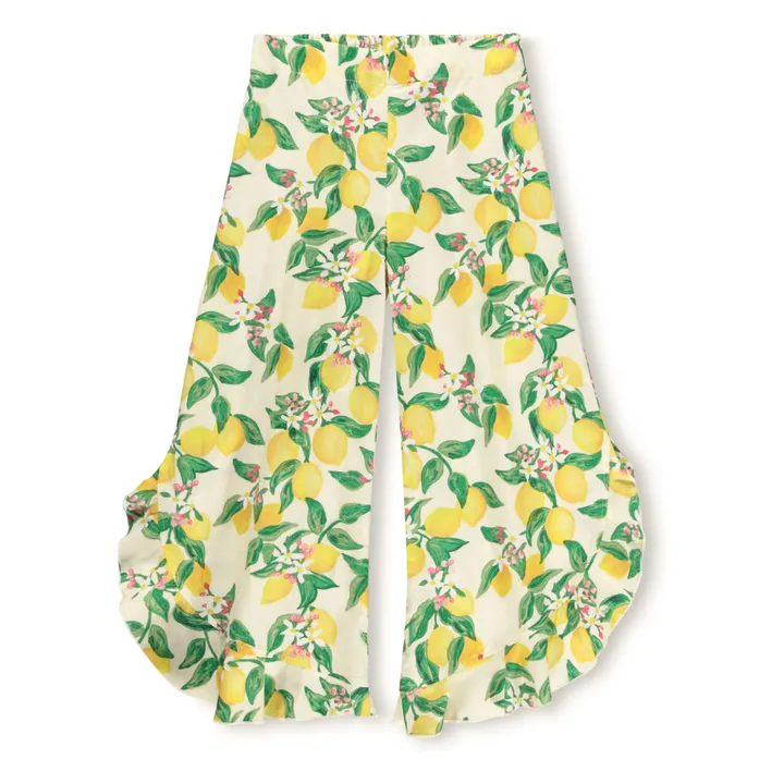 Aretha Ruffle Pants Lemons | Pale yellow- Product image n°0