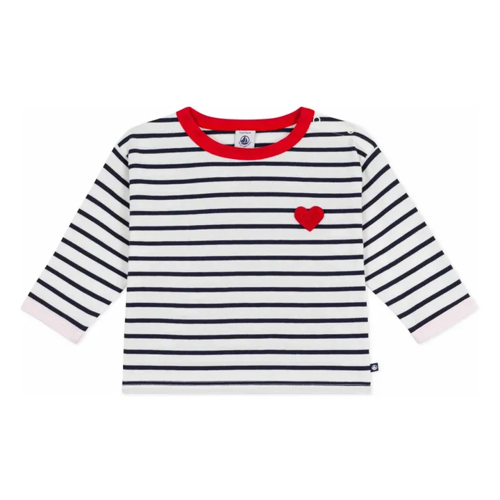 Camiseta Marinière Heart | Blanco- Imagen del producto n°0