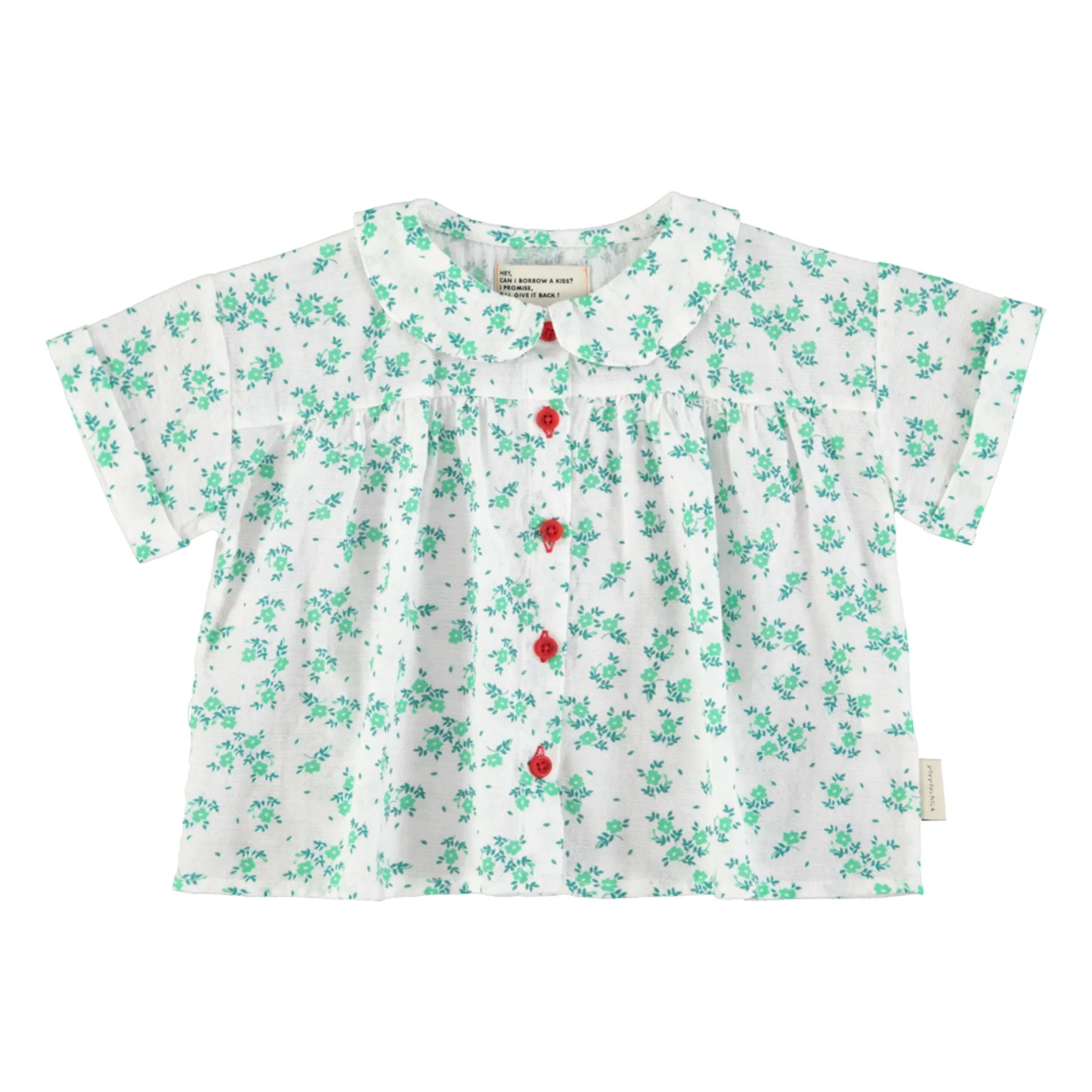 Chemise Fleurie Coton Bio | Blanc- Image produit n°0