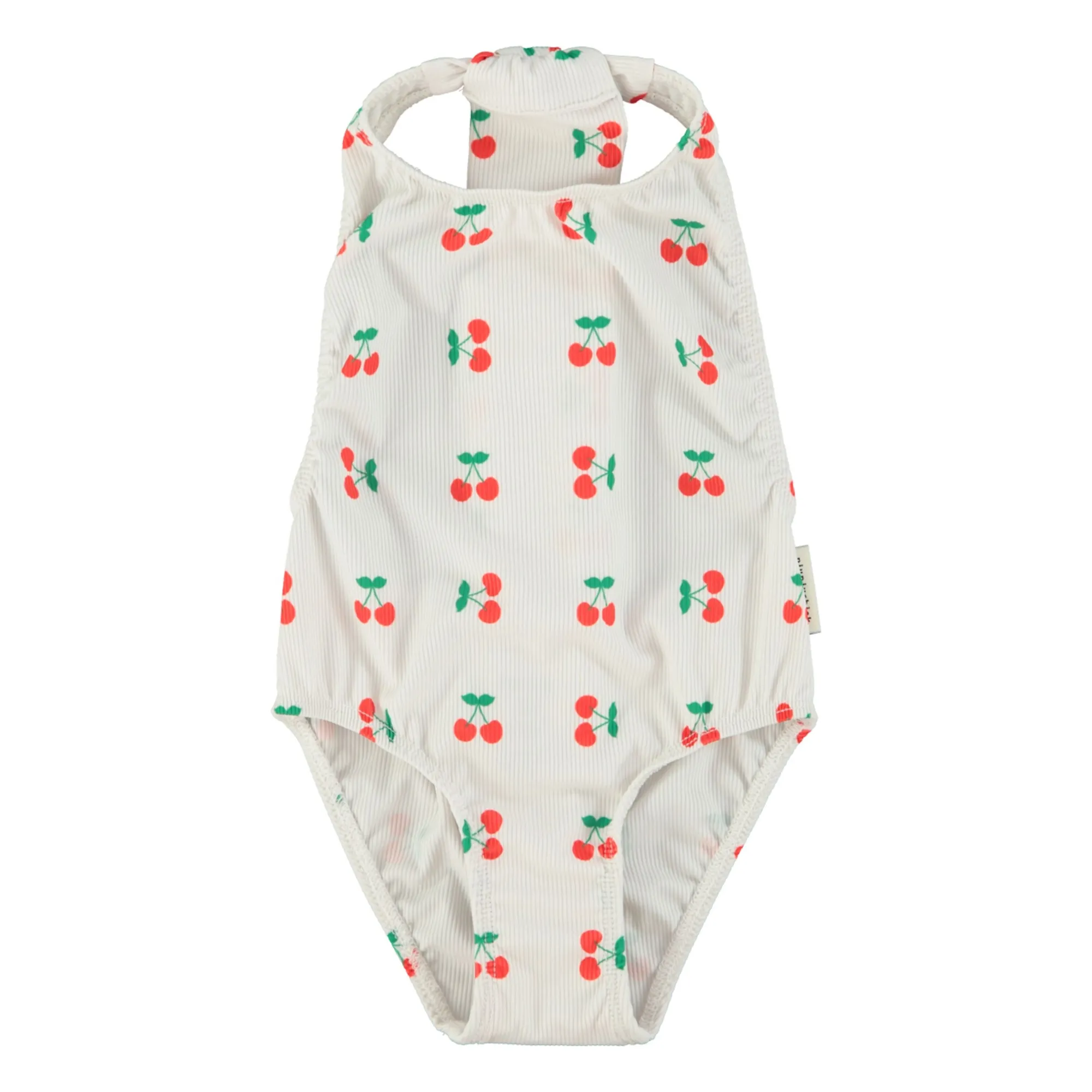 Maillot de Bain Côtelé Dos Nu Cerises Fibres Recyclées | Ecru- Image produit n°0