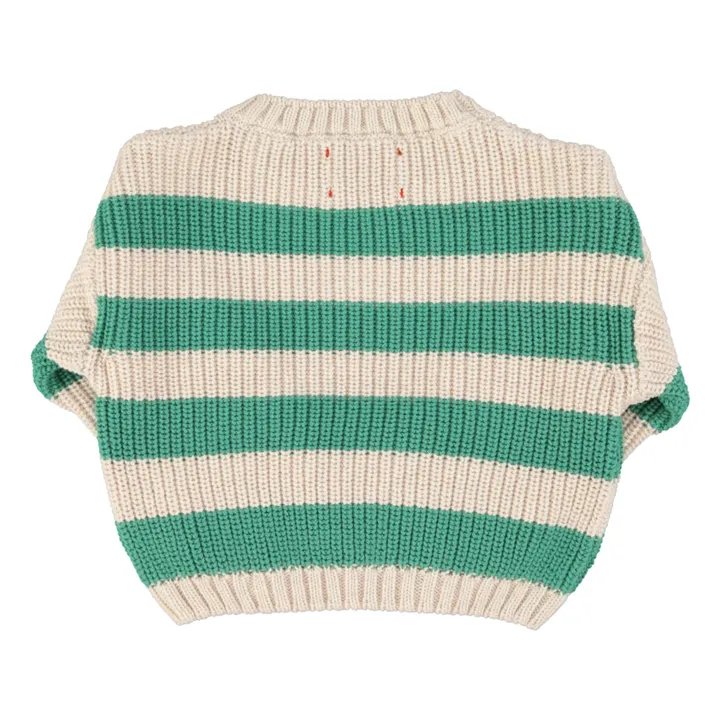 Jersey de rayas de algodón ecológico | Verde- Imagen del producto n°5