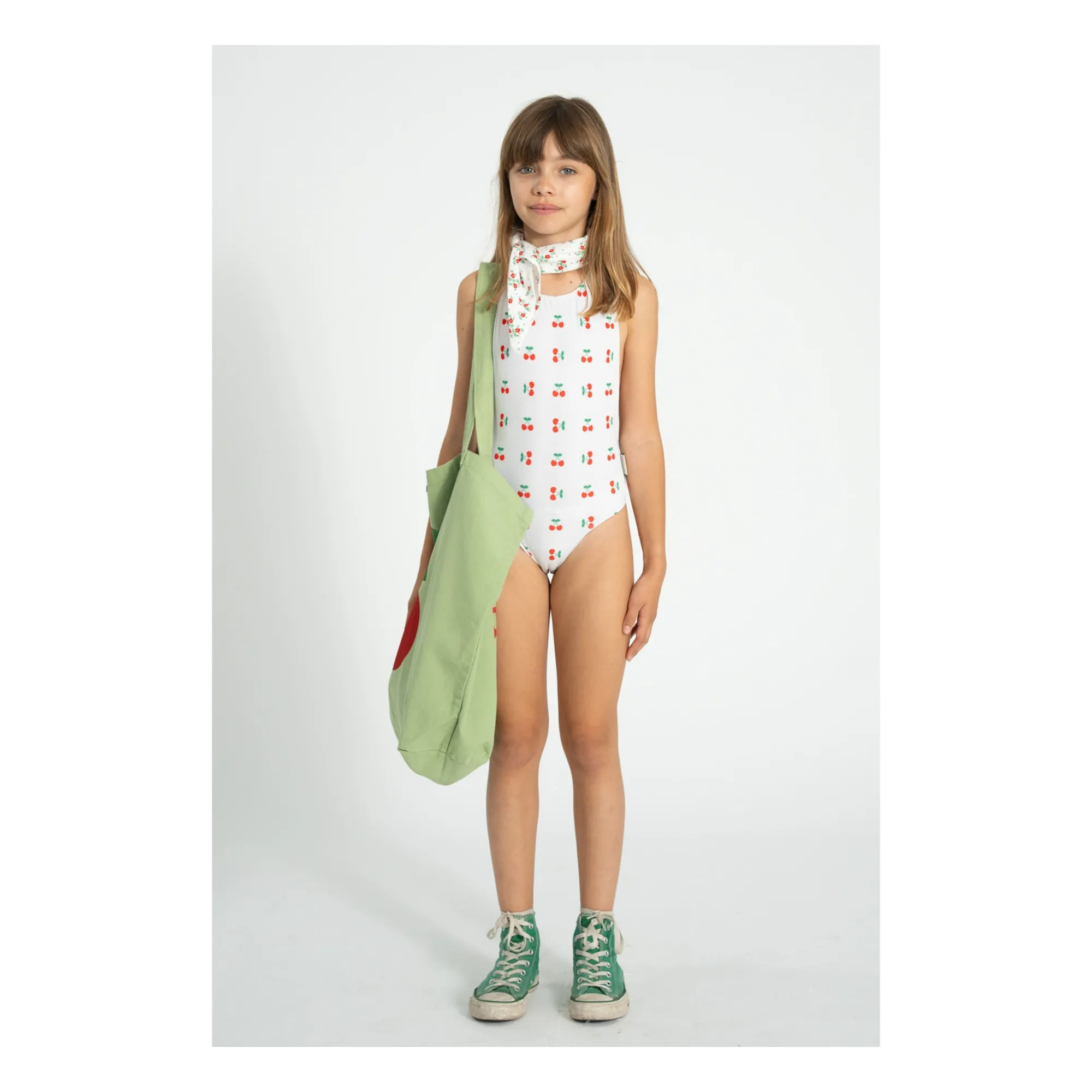 Maillot de Bain Côtelé Dos Nu Cerises Fibres Recyclées | Ecru- Image produit n°1