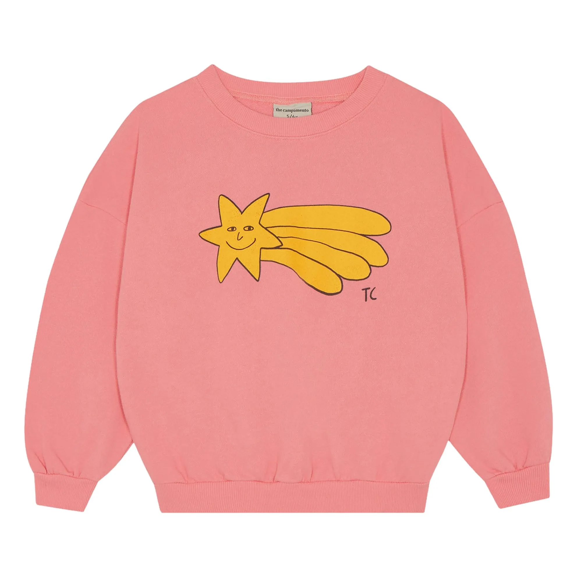 Sweat Oversize Etoile Filante Coton Bio | Rose bonbon- Image produit n°0