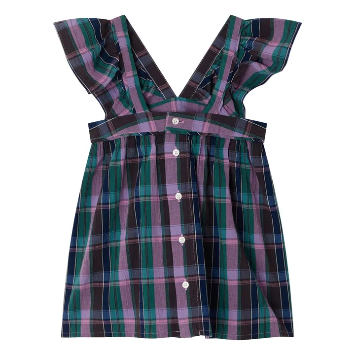 Blouse Elea Carreaux Coton Bio | Violet- Image produit n°2