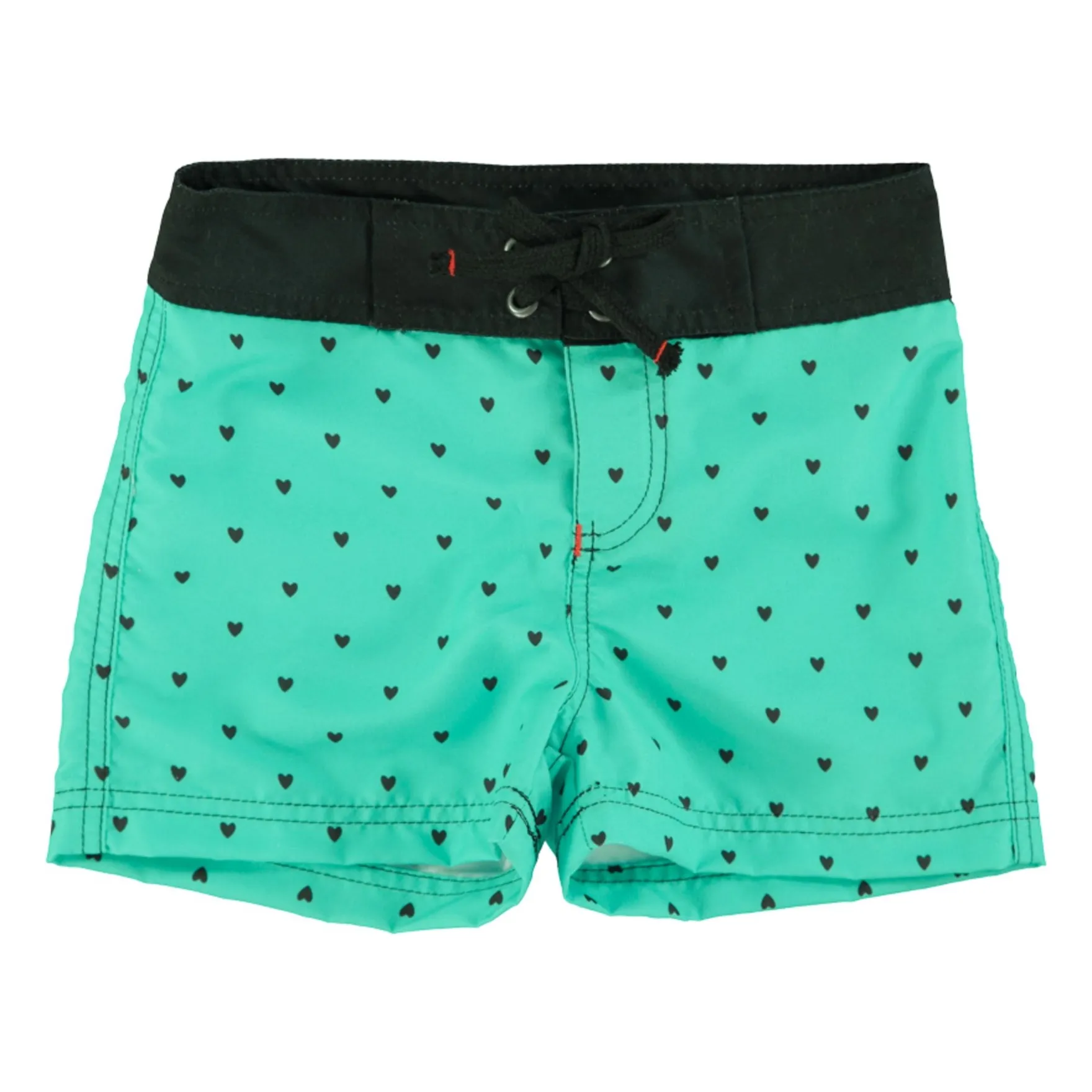 Short de Bain Cœurs Fibres Recyclées | Vert- Image produit n°0