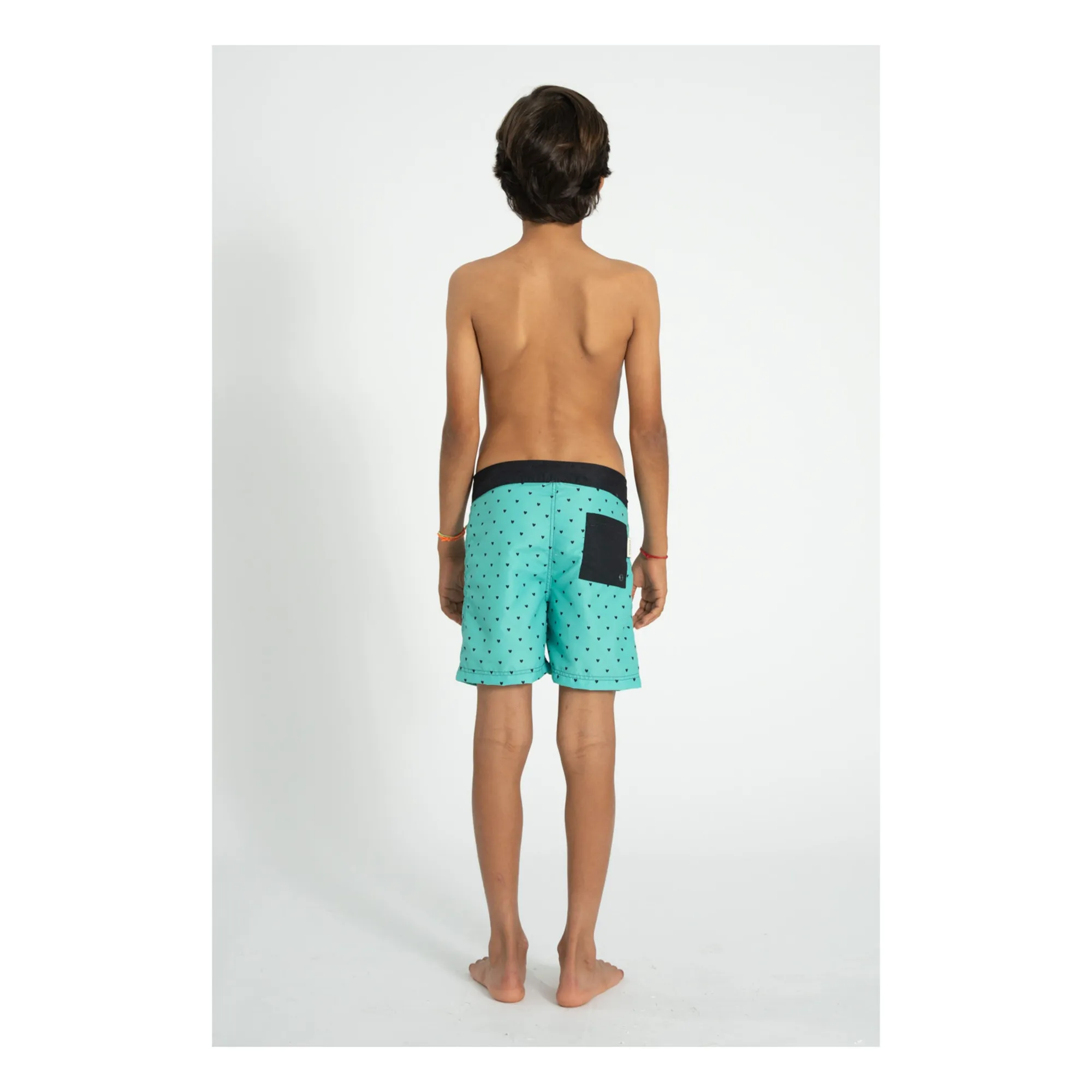 Short de Bain Cœurs Fibres Recyclées | Vert- Image produit n°2