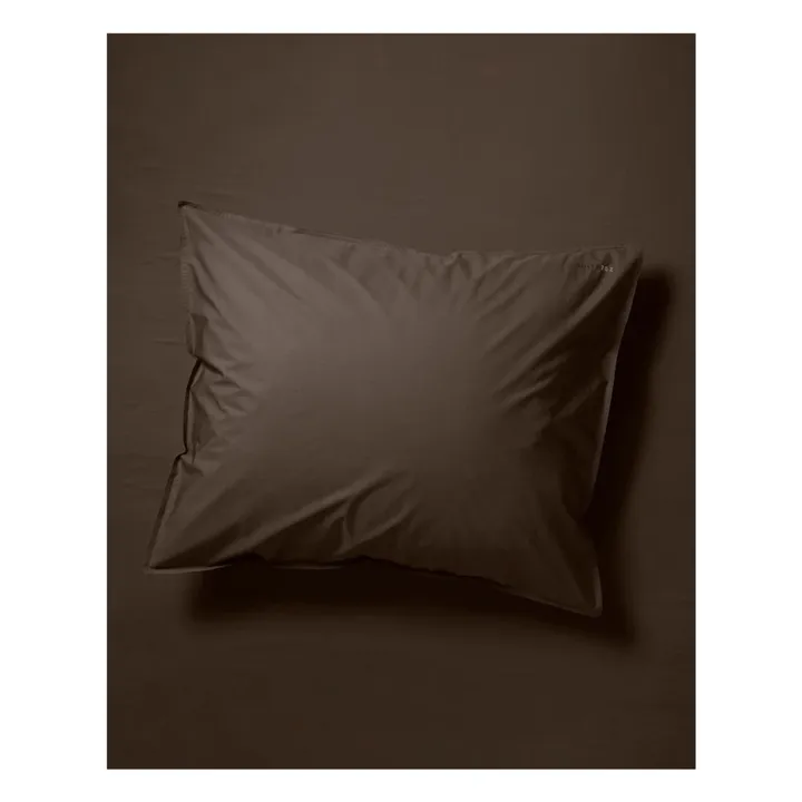 Taie d'oreiller en percale organique - Coffee Brown | Café- Image produit n°0