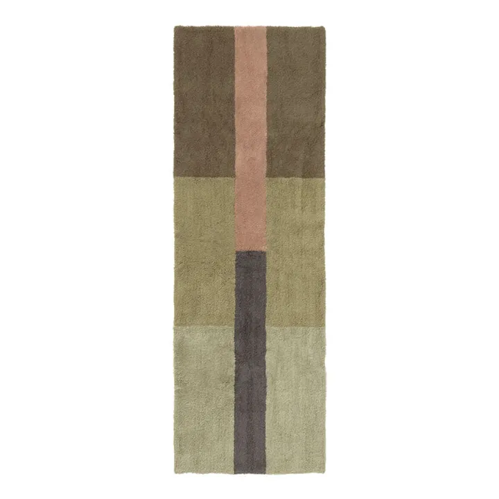 Tapis runner en laine Chroma | Vert- Image produit n°0