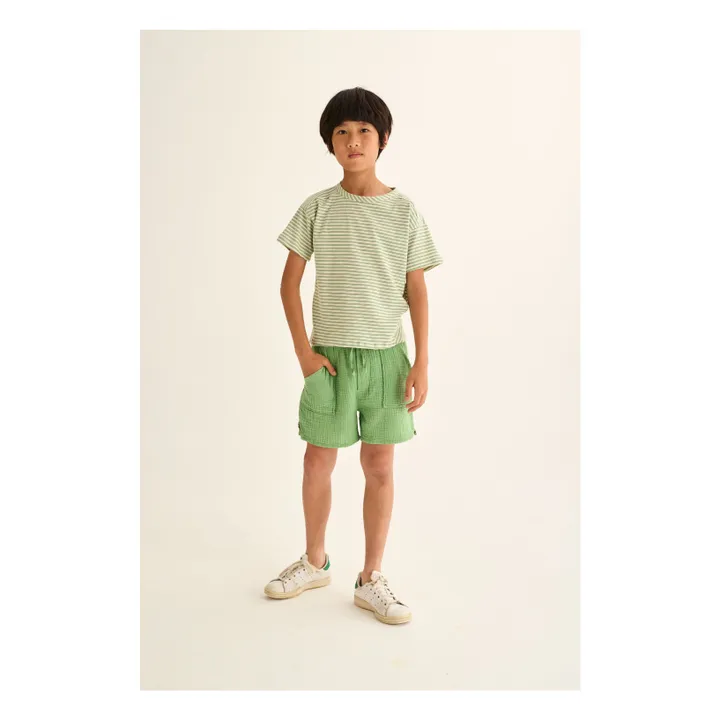 Bermudas de gasa de algodón Cove | Verde Prado- Imagen del producto n°5