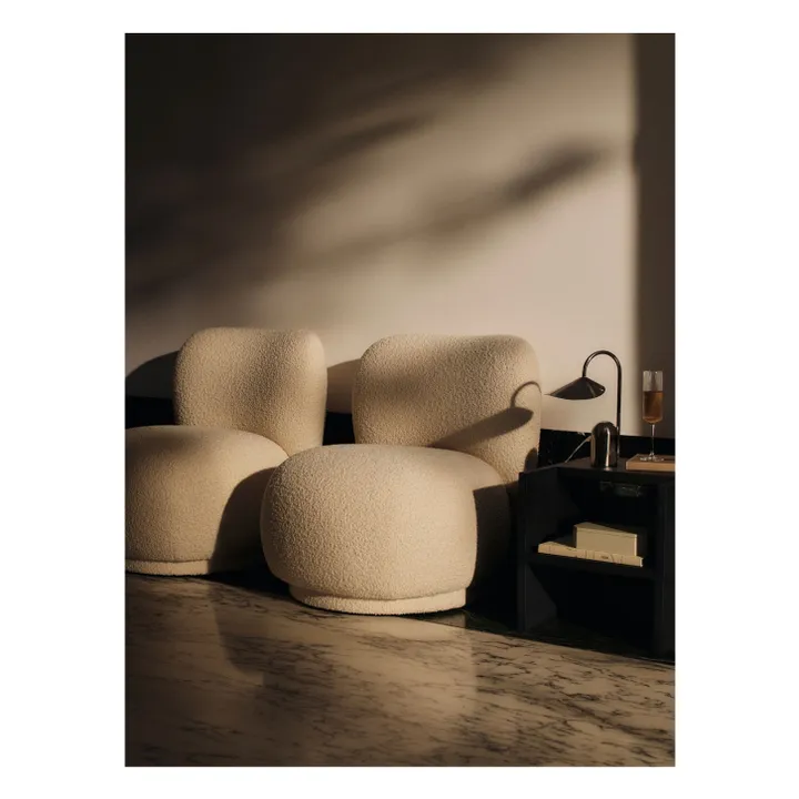 Fauteuil en tissu bouclé Rico Piccolo | Crème- Image produit n°1