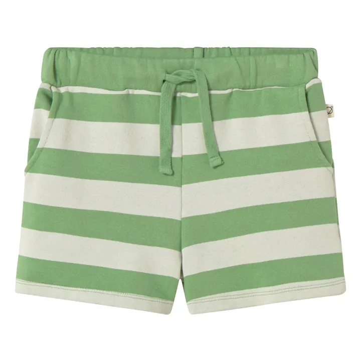 Pantalón corto polar a rayas Orion | Verde Prado- Imagen del producto n°0