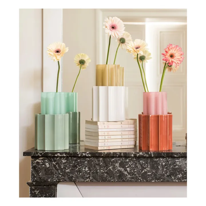 Vase Duetto en verre et céramique | Rose bonbon- Image produit n°5