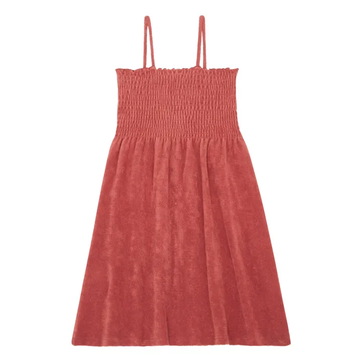 Robe Midi Éponge Bio | Corail- Image produit n°2