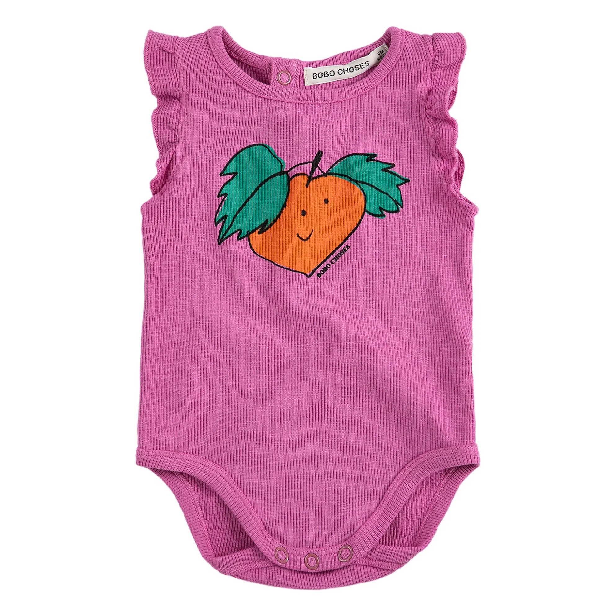 Body Volants Orange Coton Bio | Violet- Image produit n°0