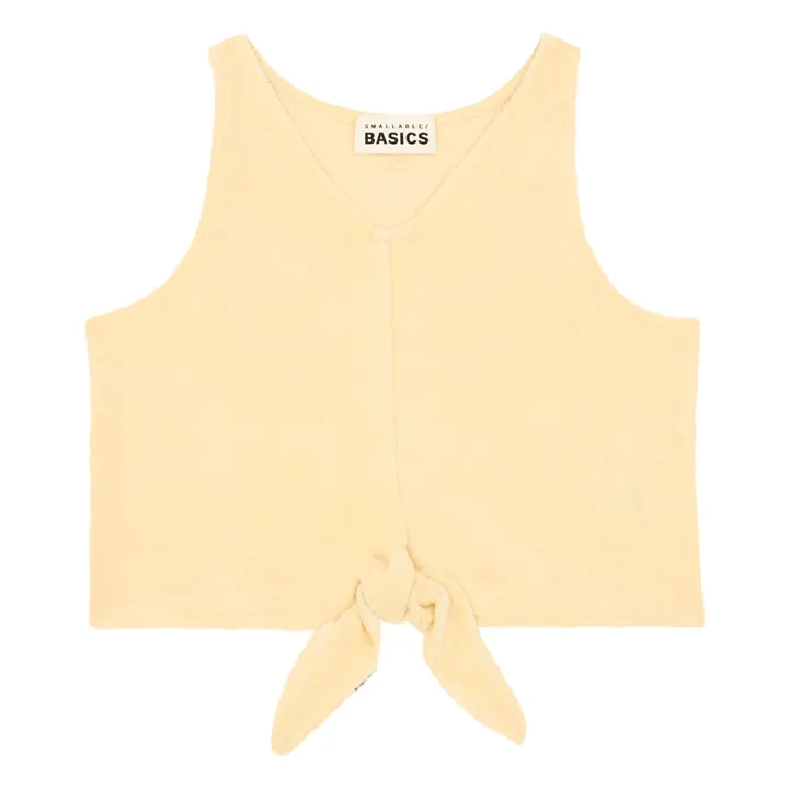 Débardeur Fille Noué Éponge Bio | Jaune pâle- Image produit n°0