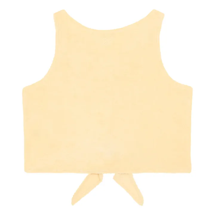 Débardeur Fille Noué Éponge Bio | Jaune pâle- Image produit n°2
