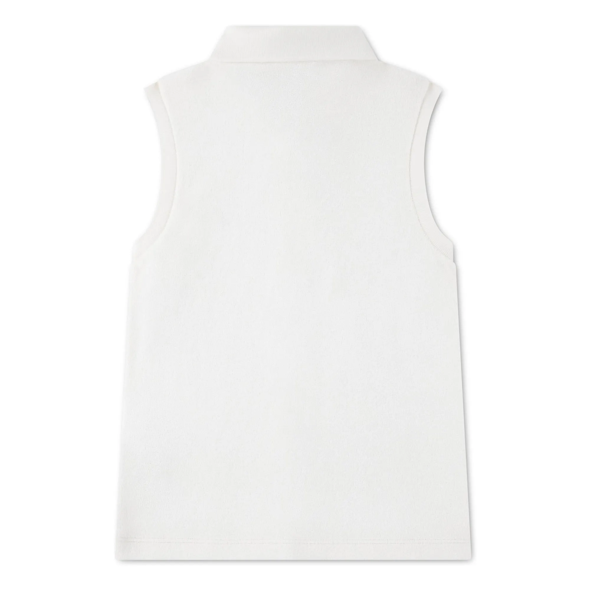 Polo Sans Manches Logo Coton Bio | Blanc cassé- Image produit n°2